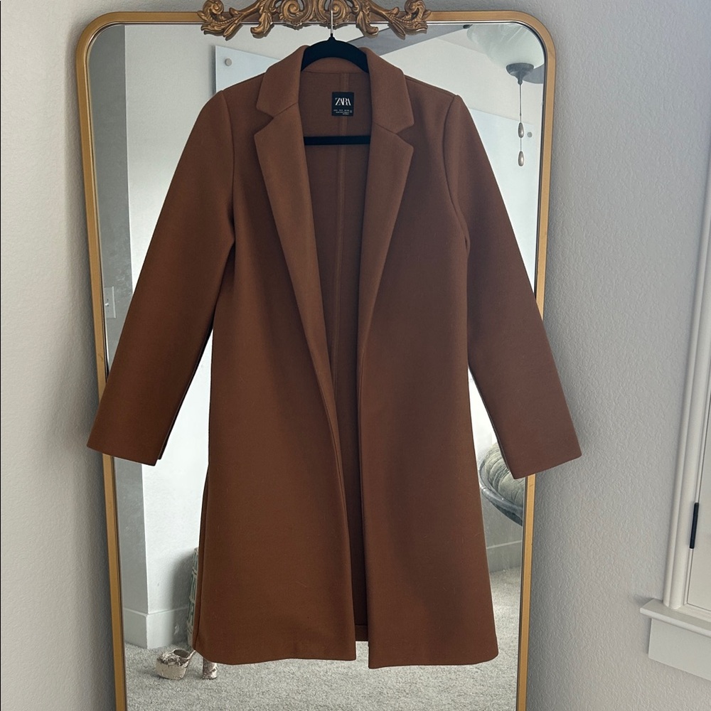 Zara Women's Camel Brown Soft Coat